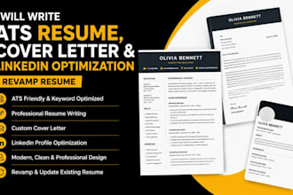 write ats resume cover letter and linkedin optimization revamp resume