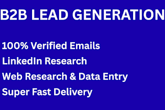 do b2b lead generation, VA, and data entry work