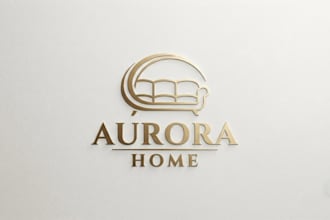 design a modern sofa brand logo for furniture businesses
