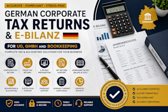 prepare german corporate tax returns and e bilanz for ug, gmbh and bookkeeping