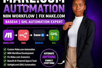 build make com automation, n8n automation workflow, fix make com, base44, ghlbui