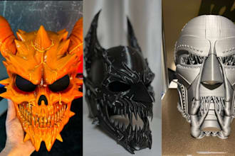 3d print and paint cosplay 3d mask helmet anime oni mask 3d wearable armor