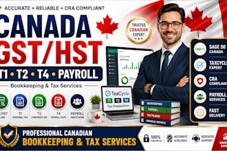 manage canada gst hst t1 t2 t4 payroll bookkeeping using sage 50 canada taxcycle
