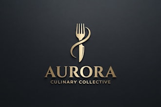design a premium cutlery logo for restaurant and kitchen brand