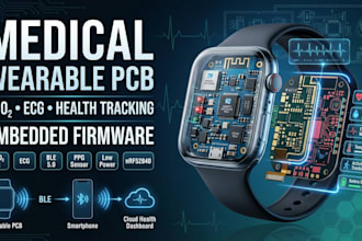 design medical wearable pcb oximeter heath tracking and embedded firmware