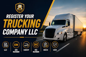 register your trucking company llc, ein number, usdot, mc number, boc3 and ucr