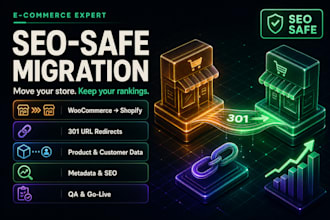 do SEO safe woocommerce to shopify migration with 301 redirects