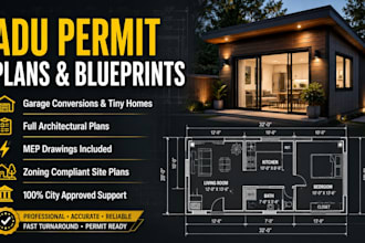 design adu permit plans and full architectural plans for city permit