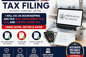 do UK bookkeeping self assessment tax vat capital gains tax sa100 vat100 sa108