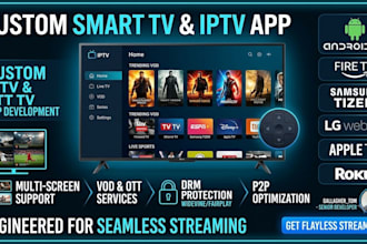 build custom iptv apps for smart TV, ott vod, p2p, drm, and multi screen