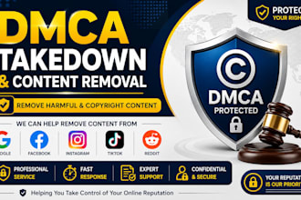 takedown delete remove harassing defaming google fb ig tiktok reddit by dmca
