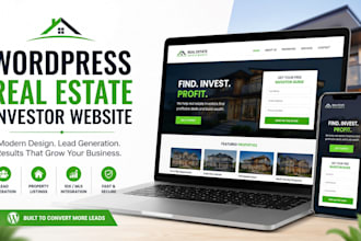 design wordpress real estate investors website and landing page for investors