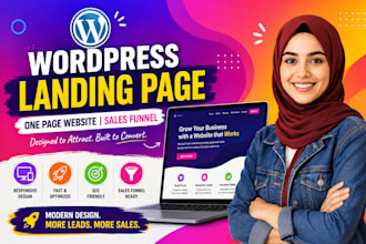 create wordpress landing page, wordpress one page website, sales funnel