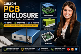 custom pcb enclosure product casing cad design esp32 prototype for 3d printing