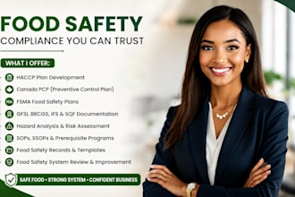 create haccp plans, canada pcp, fsma food safety plans and gfsi documents