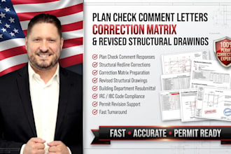 plan check comment letters with correction matrix nd revised structural drawings
