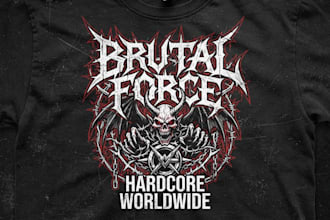 design a hardcore logo for band, brand, and streetwear