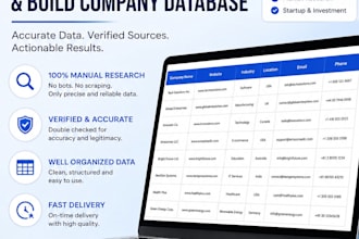 do manual web research and build company database