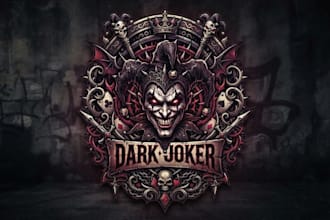 design a dark joker inspired logo for your brand
