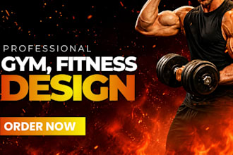 design fitness flyer, gym poster, health flyer and brochure