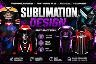 do any custom jersey design , esports jersey or sublimation jersey design