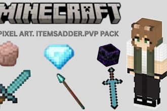 create custom minecraft gui texture pack, resource pack, pixel art, pvp pack