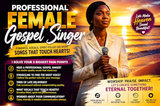 record powerful professional female gospel vocals for your christian song