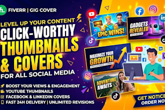 design premium youtube thumbnail and cover pages