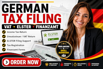 prepare german tax returns, vat filings, elster and finanzamt forms