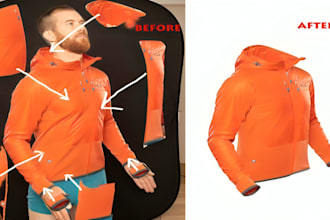 do ghost mannequin symmetrical neck joint, clothing dummy removal for ecommerce