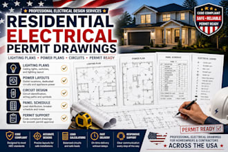 create residential electrical permit drawings lighting and power plans