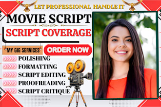 write professional script coverage screenplay feedback and movie script analysis