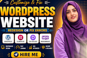 design redesign wordpress website, local business website, woocommerce website