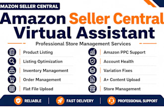 be your amazon seller central virtual assistant and store manager