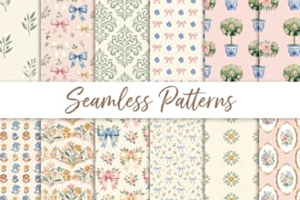 design stunning seamless patterns for fabric, textile, paper