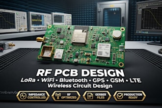 design rf pcb, lora, wifi bluetooth gps gsm antenna and wireless circuit design