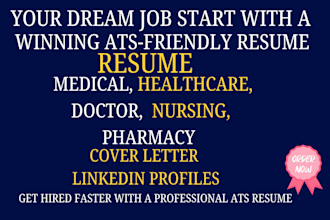 write an ats nursing resume, rn resume, healthcare CV and cover letter