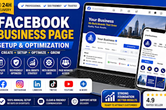 create and setup facebook business page social media accounts instagram page