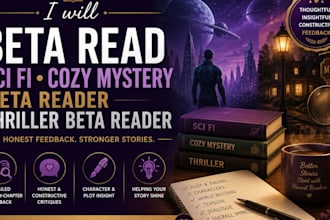 beta read sci fi beta reader cozy mystery beta reader thriller beta reader