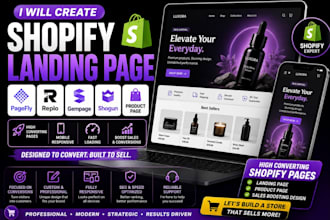 create shopify landing page, pagefly, replo, gempage, shogun, product page