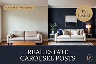design real estate carousel post for instagram and facebook