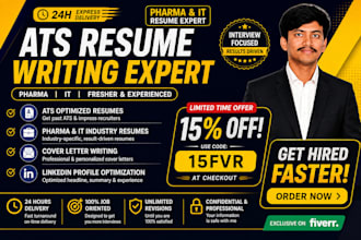 write ats resume for pharma and IT jobs with 24hour delivery