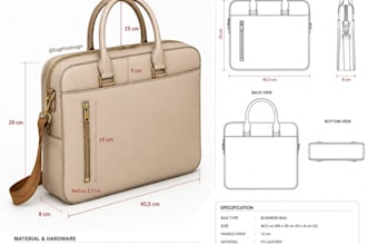 create professional handbag and bag tech pack with cad for manufacturing
