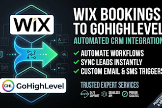 integrate wix bookings with gohighlevel CRM and automation, wix to gohighlevel