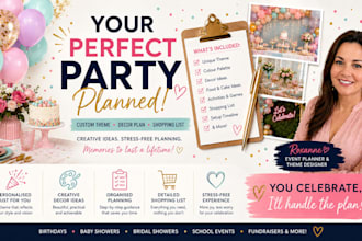 create a personalised party theme, decor plan and shopping list