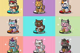 design a cute kawaii cartoon logo with exclusive license
