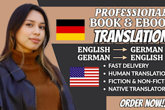 translate your book, ebook or novel from english to german