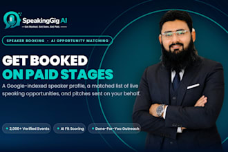find paid speaking gigs and pitch you to event organizers