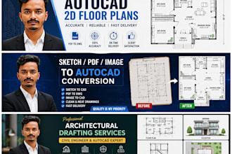 draw profeesional autocad 2d plans