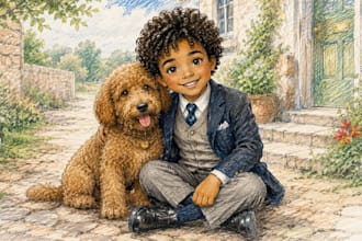 illustrate friendship childrens storybooks by hand